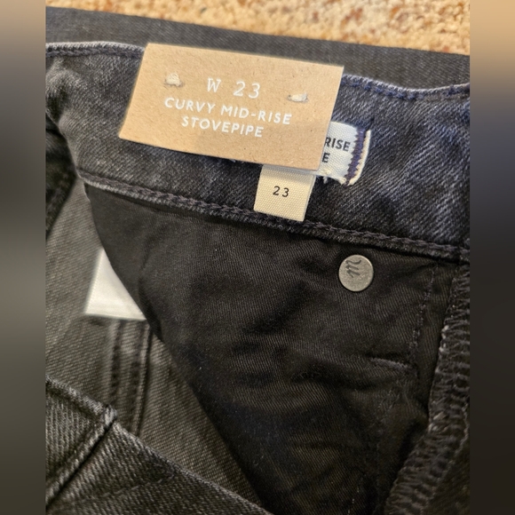 Madewell Curvy Stovepipe Jeans W23 Armand Wash black/gray $138 - Picture 7 of 10